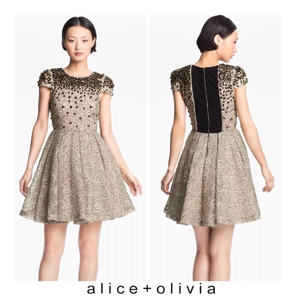 Alice + Olivia Dresses & Skirts - Alice + Olivia Aubree Embellished Lace Dress 10